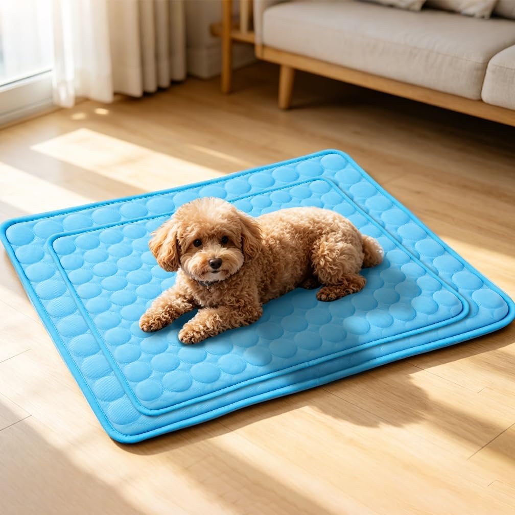 Dog Cooling Mat 2026 Upgraded Arc-Chill Cooling Dog Bed Mat, Washable Pet Cooling Pad (Q-Max>0.4) Cooling Mat for Dogs & Cats Indoor & Outdoor Car Seats (Blue, 40X28 In)