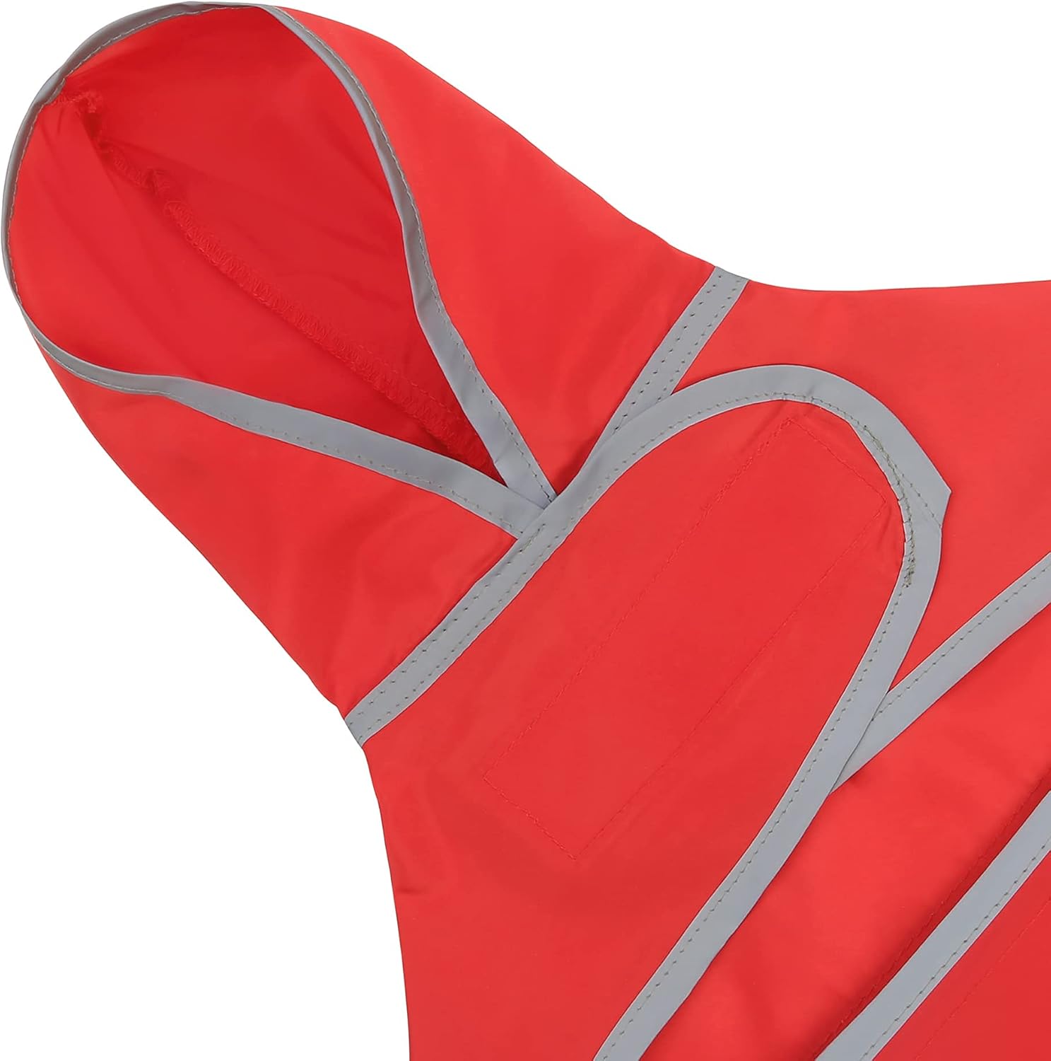 Dog Raincoat for Large Dogs Waterproof Jacket Hooded Rain Coats with Reflective Strips Leash Hole & Poncho Adjustable Fit (Red,L)