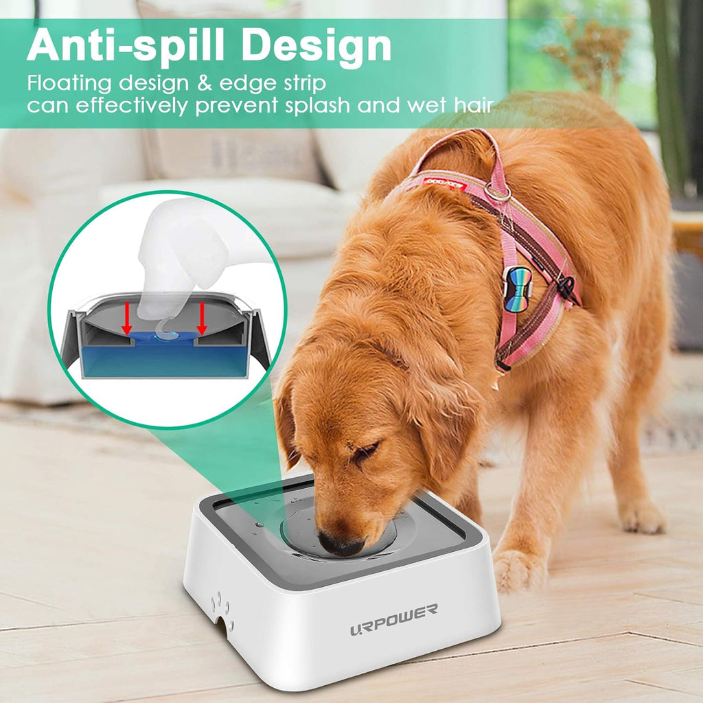 2.5L Dog Water Bowl 85Oz Large Capacity Dog Bowls No Spill Pet Water Dispenser for Messy Drinkers Splash Proof Slow Feeder Vehicle Carried Travel Bowl for Dogs, Cats &Pets